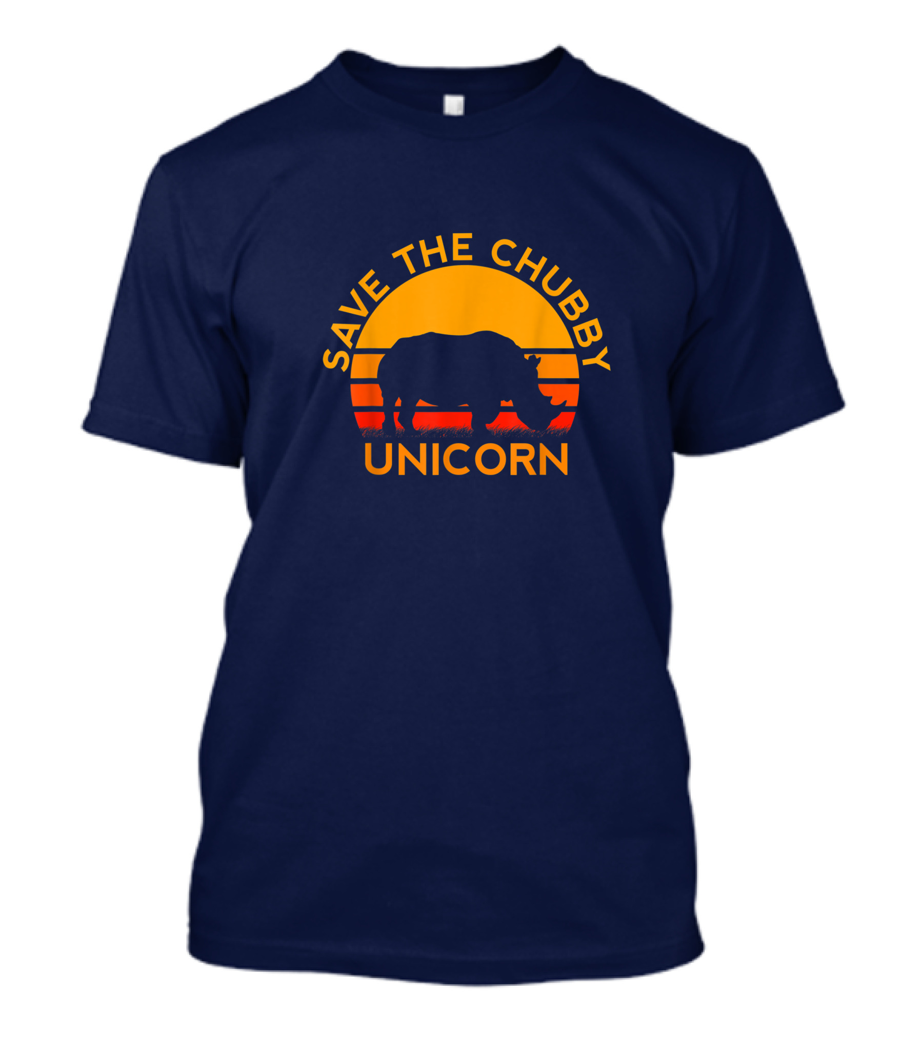 Save The Chubby Unicorn Rhino Colors Sunset T-Shirt