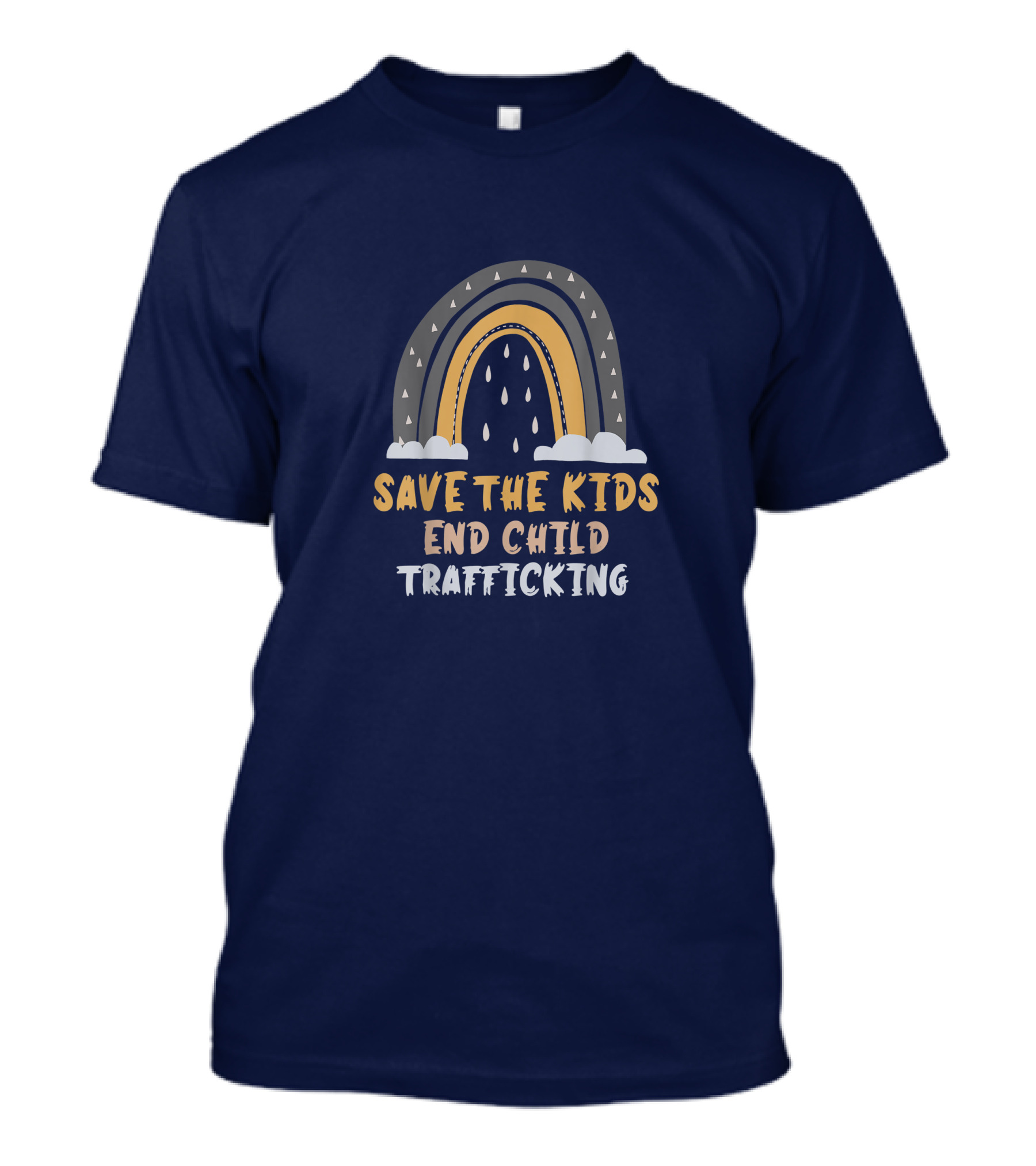 Save The Kids End Child Trafficking Rainbow With Clouds T-Shirt