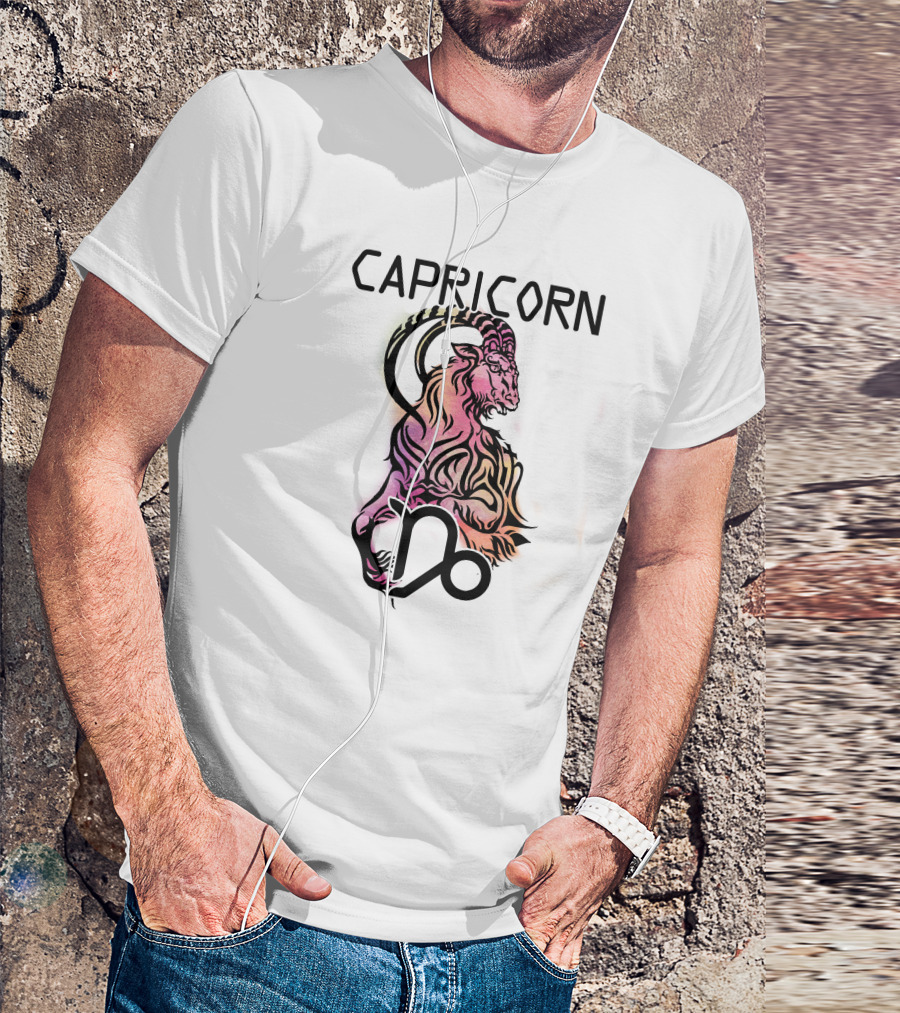 Capricorn Zodiac Goat With Iconic T-Shirt