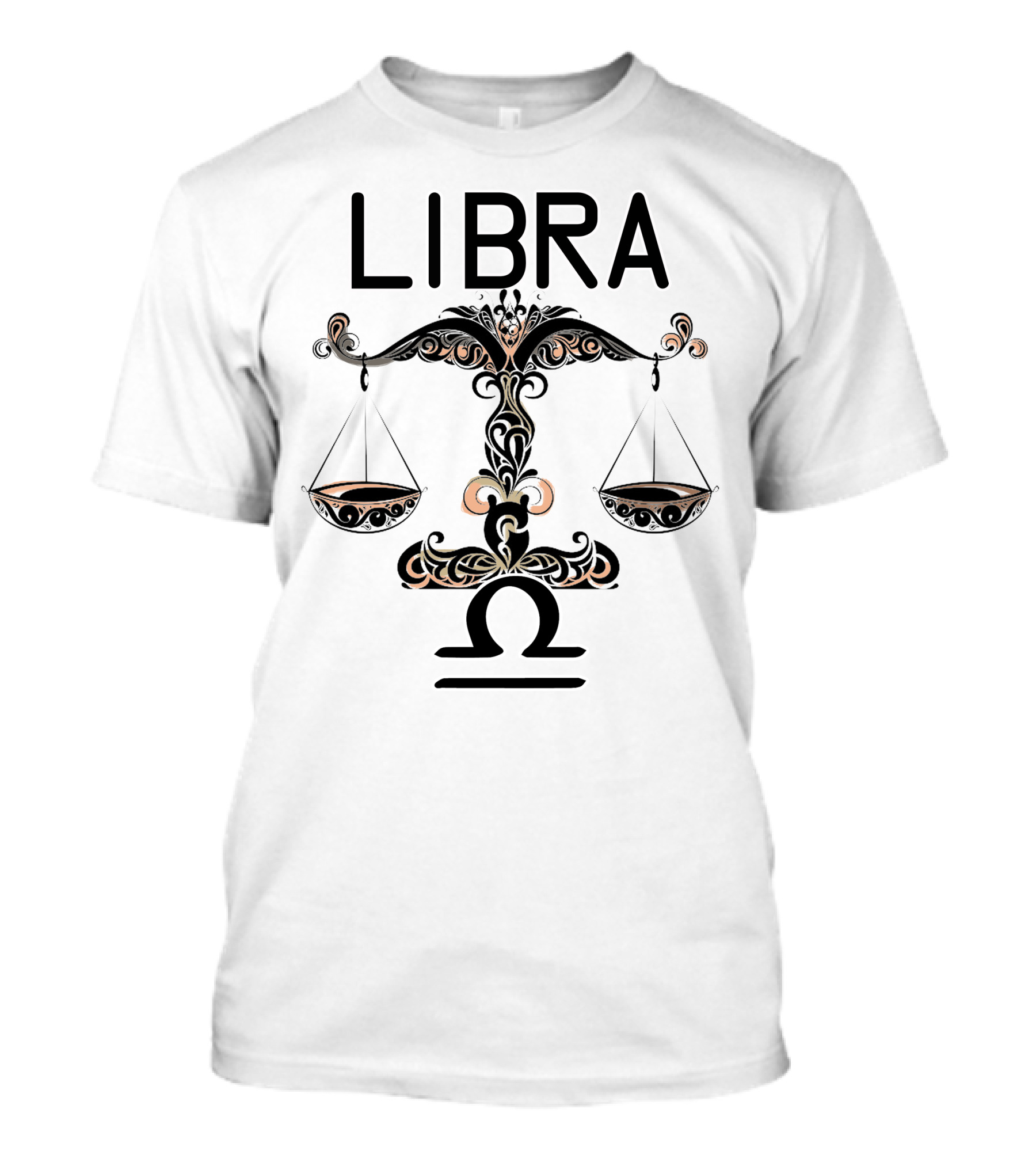 Libra Zodiac Sign Ornate Scales And Omega T-Shirt