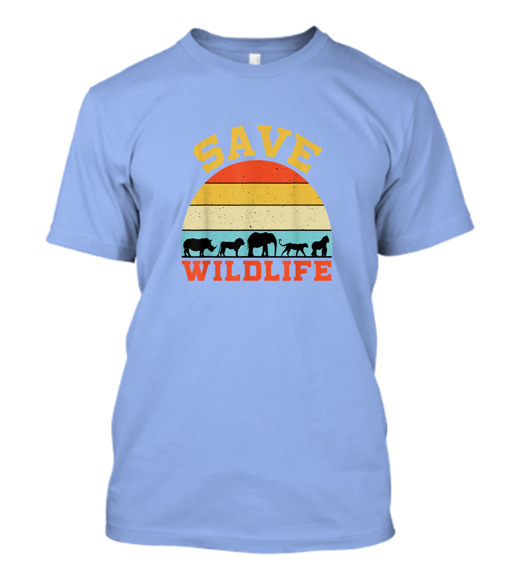 Save Wildlife Endangered Rhino Elephant Lion Tiger Gorilla T-Shirt