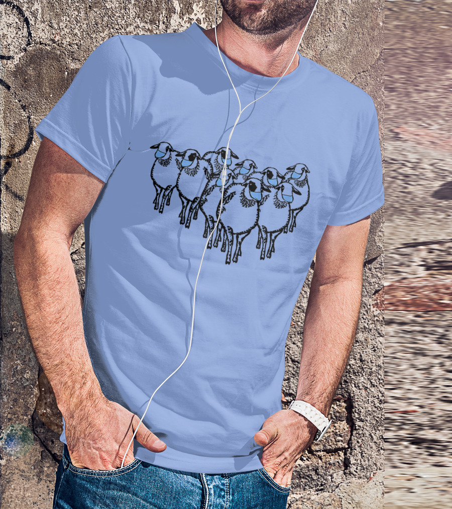 Funny Political Sheep Wearing Mask Anti Maskers T-Shirt