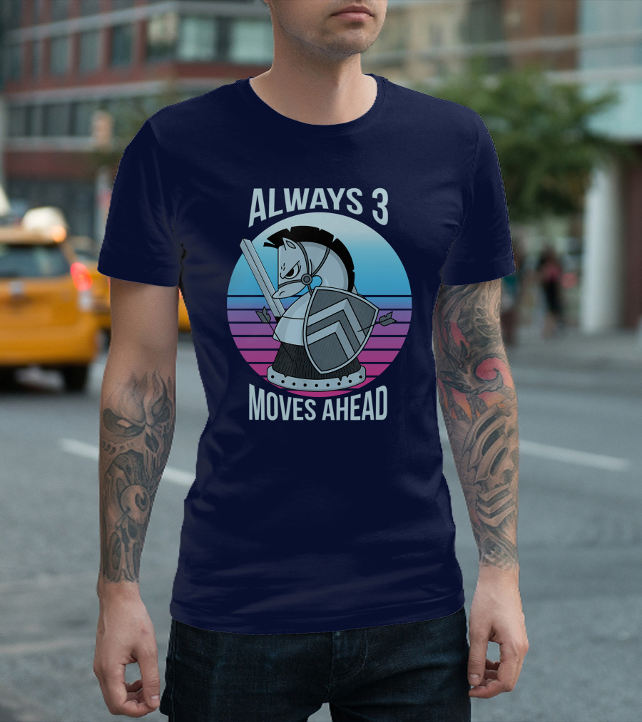 Always 3 Moves Ahead Chess Sunset Knight Horse T-Shirt