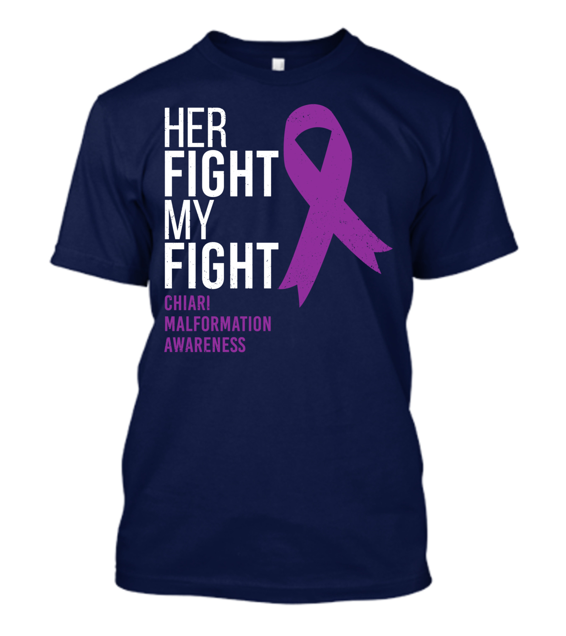 Her Fight My Fight Chiari Malformation Awareness Purple T-Shirt