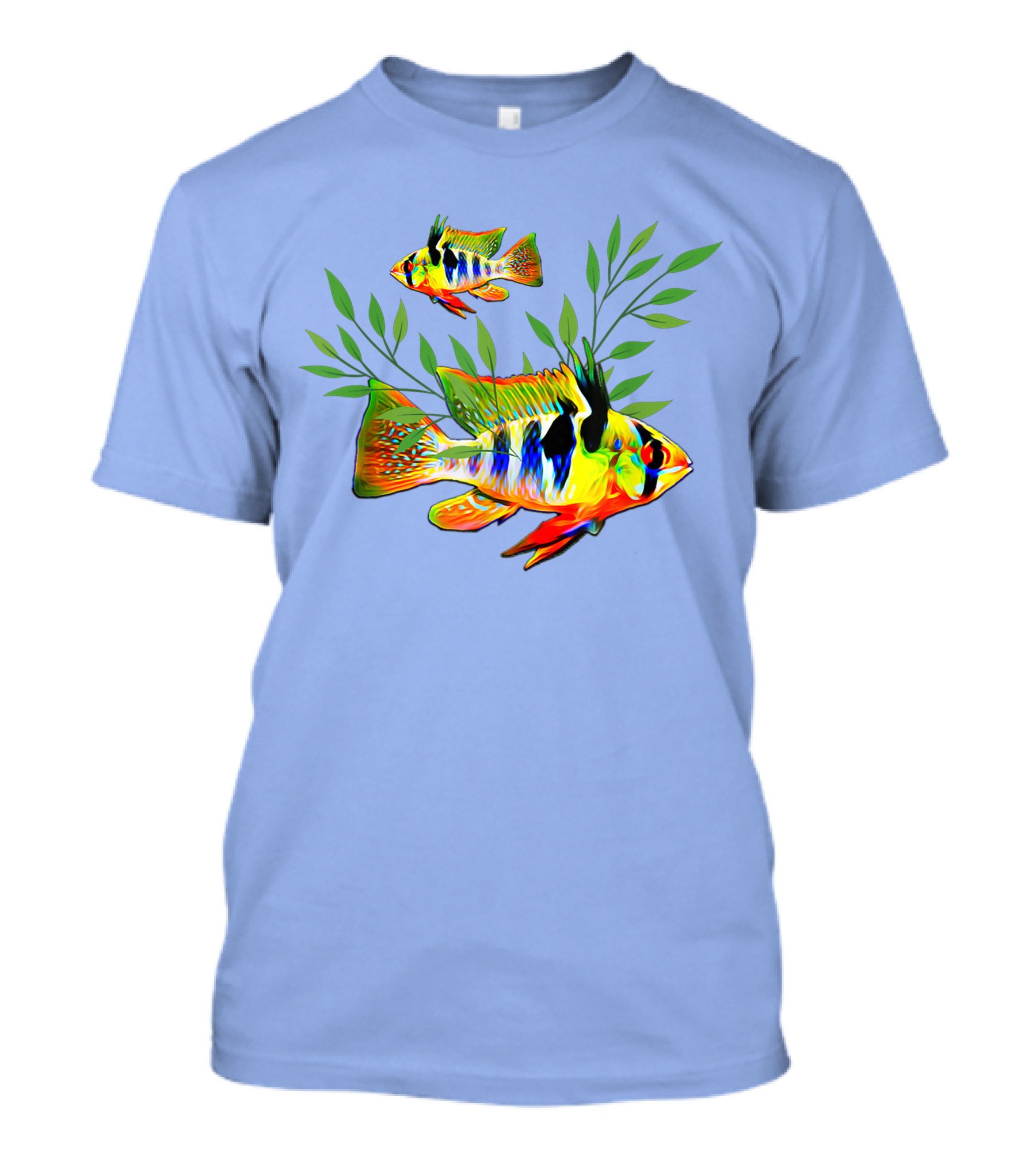 German Blue Rams Cichlids Dwarf Cichlid Aquarium Lovers Colorful Fish T-Shirt