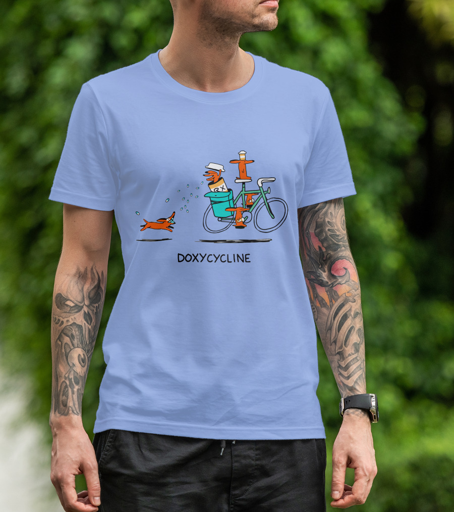 Doxycycline Pharmacy Dog Cycling Adventure T-Shirt
