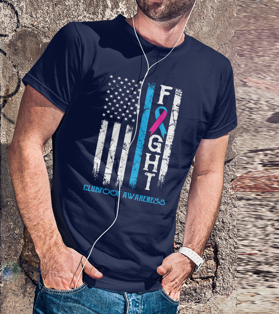Fight Clubfoot Awareness US Flag T-Shirt