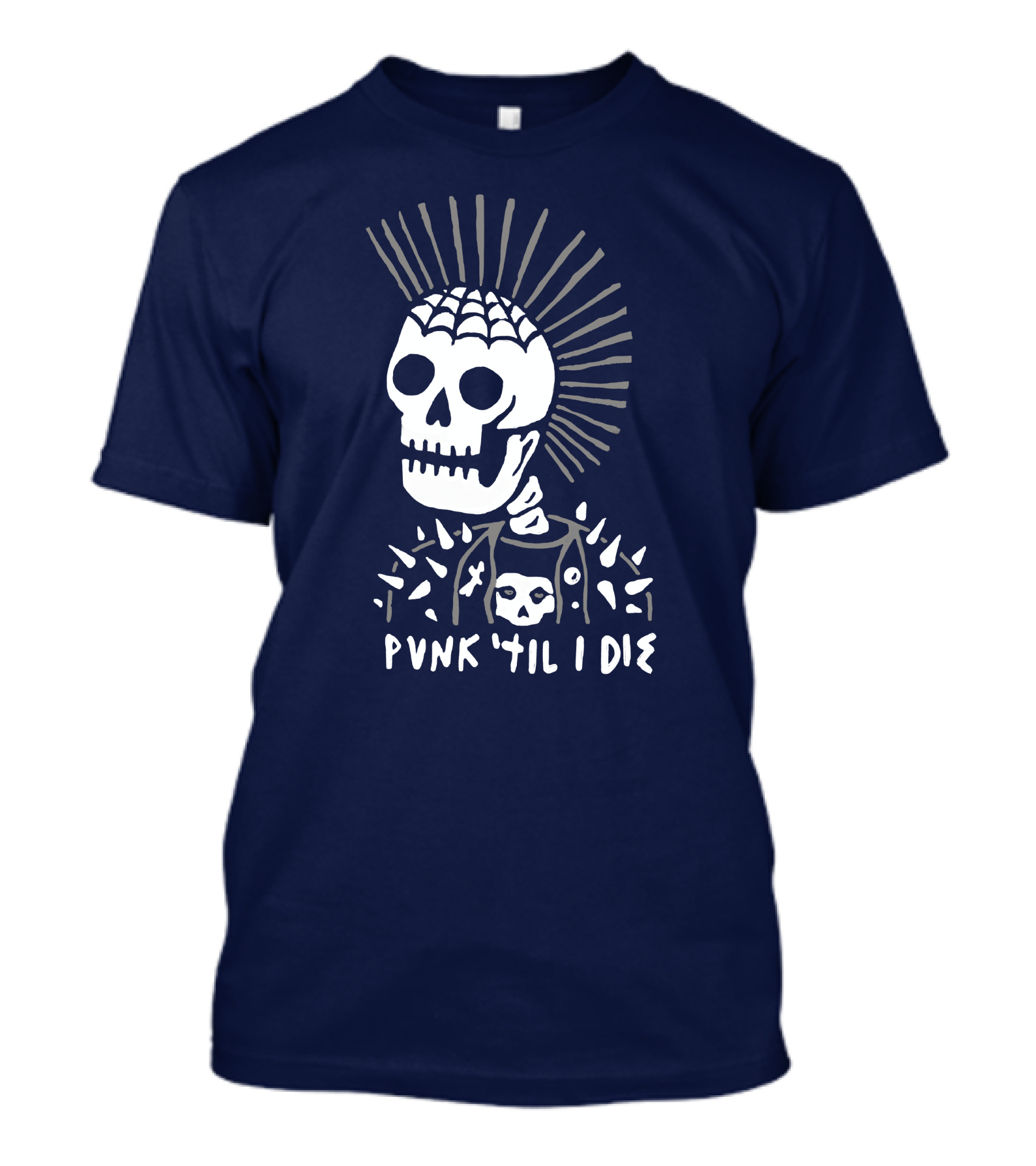 Punk 'Til I Die Skeleton Mohawk Spiked Jacket T-Shirt