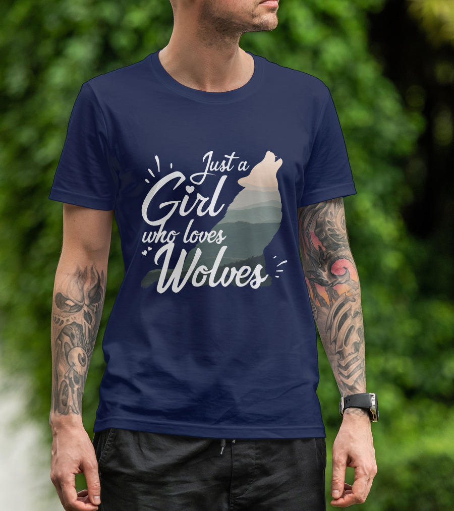 Just A Girl Who Loves Wolves Wolf Nature T-Shirt