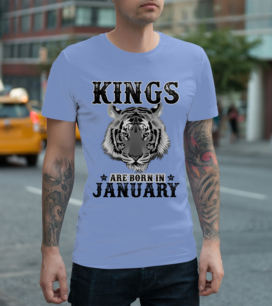 Kings Are Born In January Tiger T-Shirt