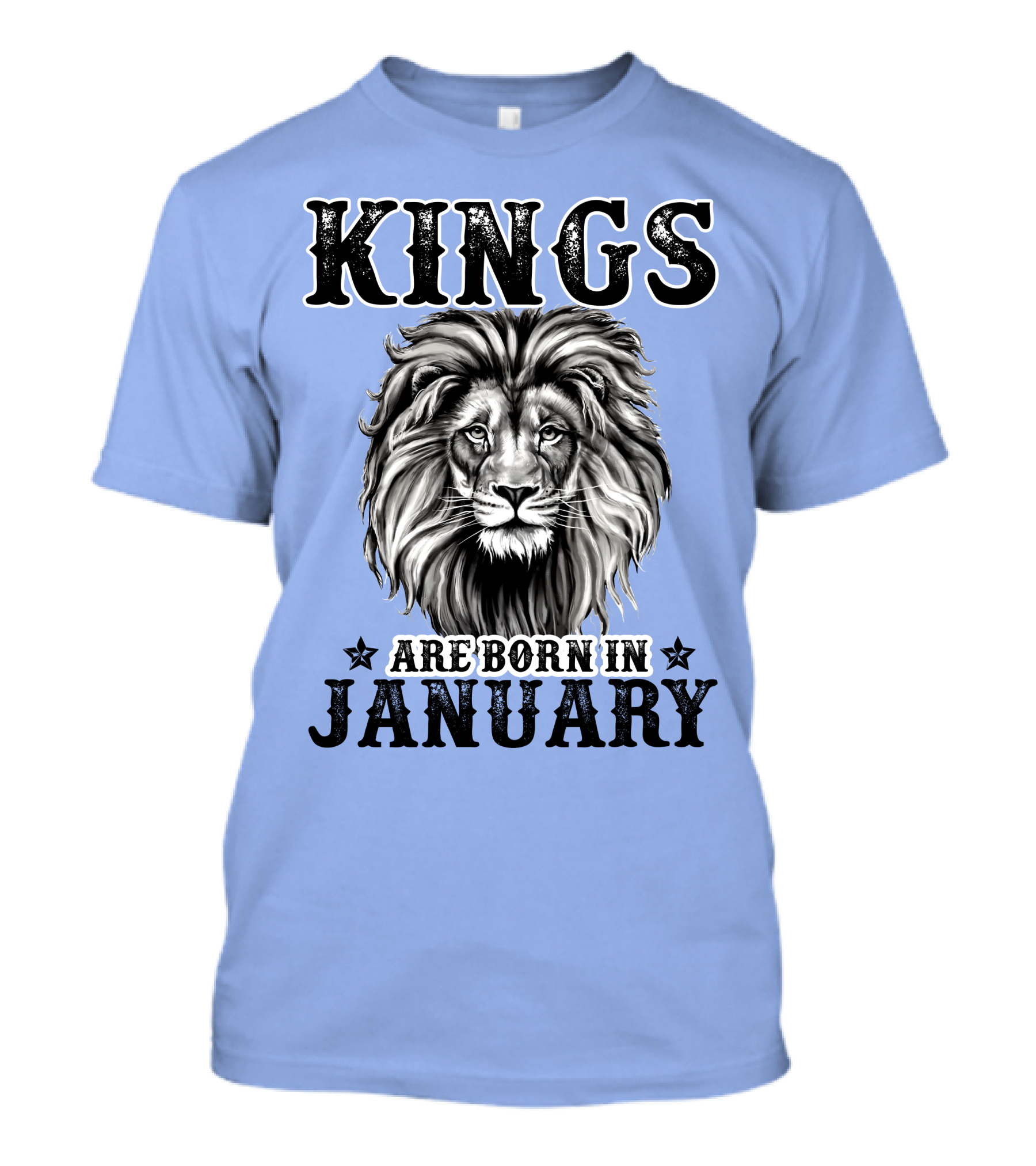 Kings Are Born In January Lion Face T-Shirt