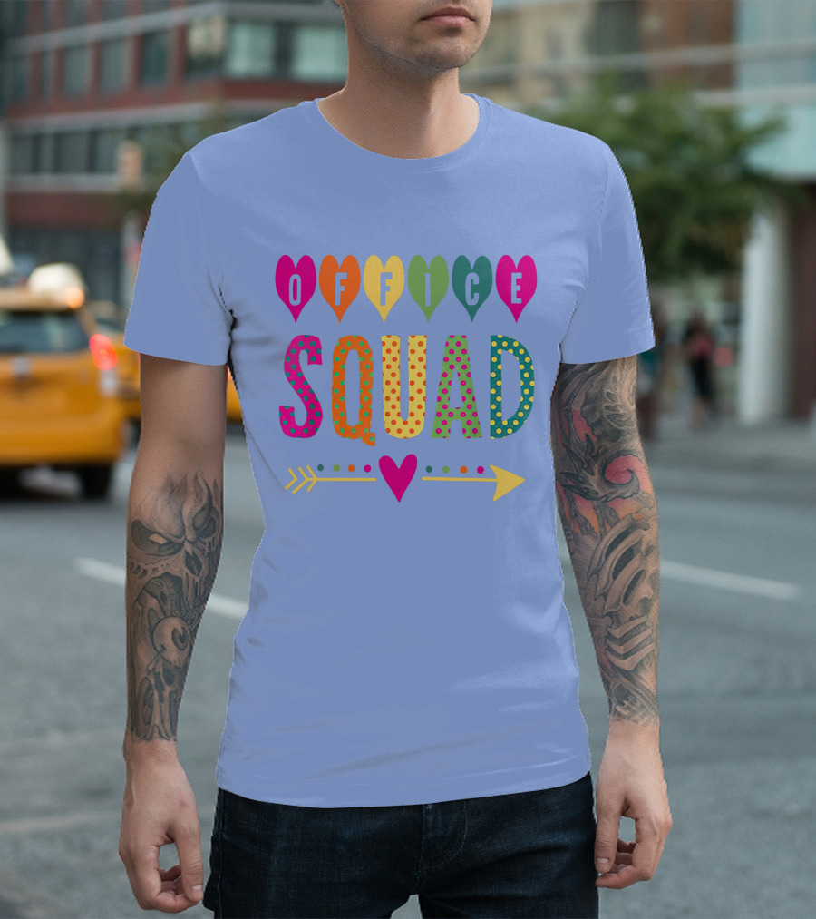 Office Squad Administrative Assistant School Secretary Hearts Arrow Polka Dots T-Shirt