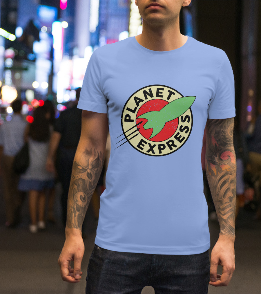 Planet Express Futurama Logo Rocket Badge T-Shirt
