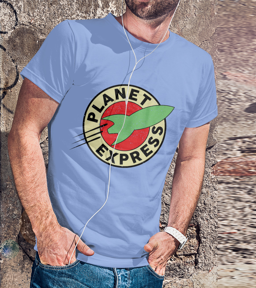 Planet Express Futurama Logo Rocket Badge T-Shirt
