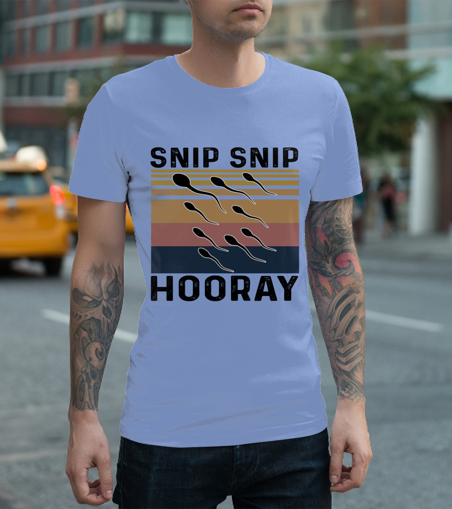 Snip Snip Hooray Vintage Sperm Motif T-Shirt