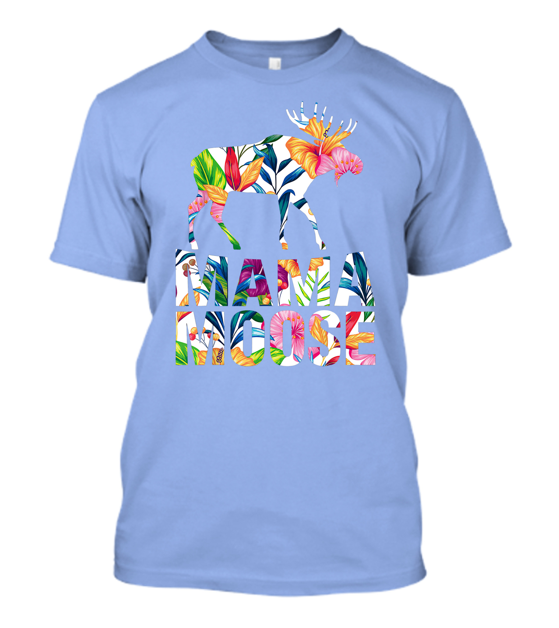 Mama Moose Floral Animal Lover Funny RED Moose T-Shirt
