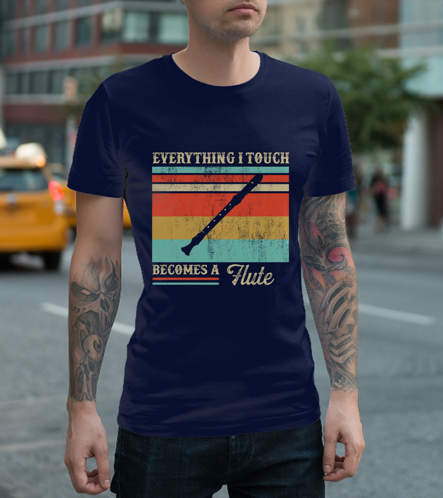 Everything I Touch Becomes a Flute Retro Stripes T-Shirt