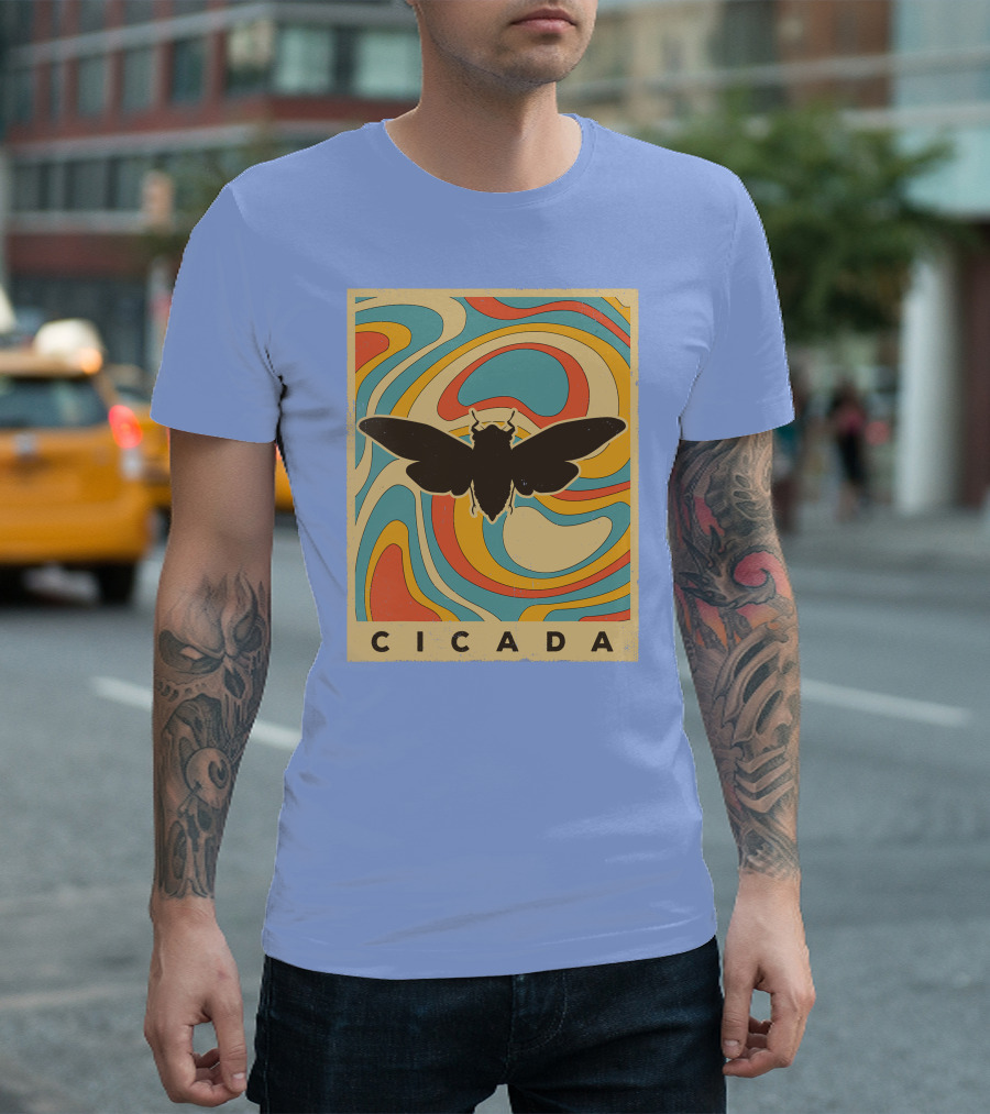 Cicada Vintage Animal Style Retro T-Shirt
