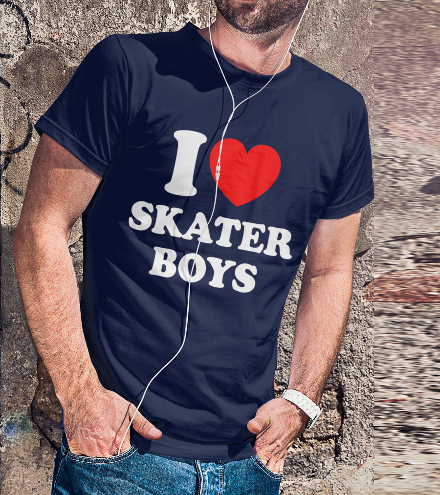 I Love Skater Boys For Skateboard Girls Iconic T-Shirt