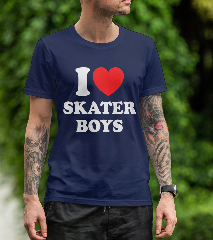 I Love Skater Boys For Skateboard Girls Iconic T-Shirt