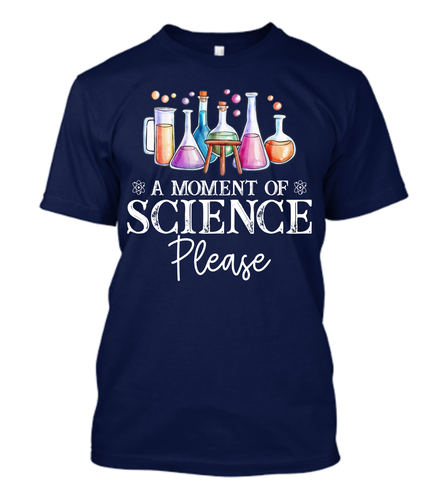 A Moment Of Science Please Colorful Laboratory Glassware T-Shirt