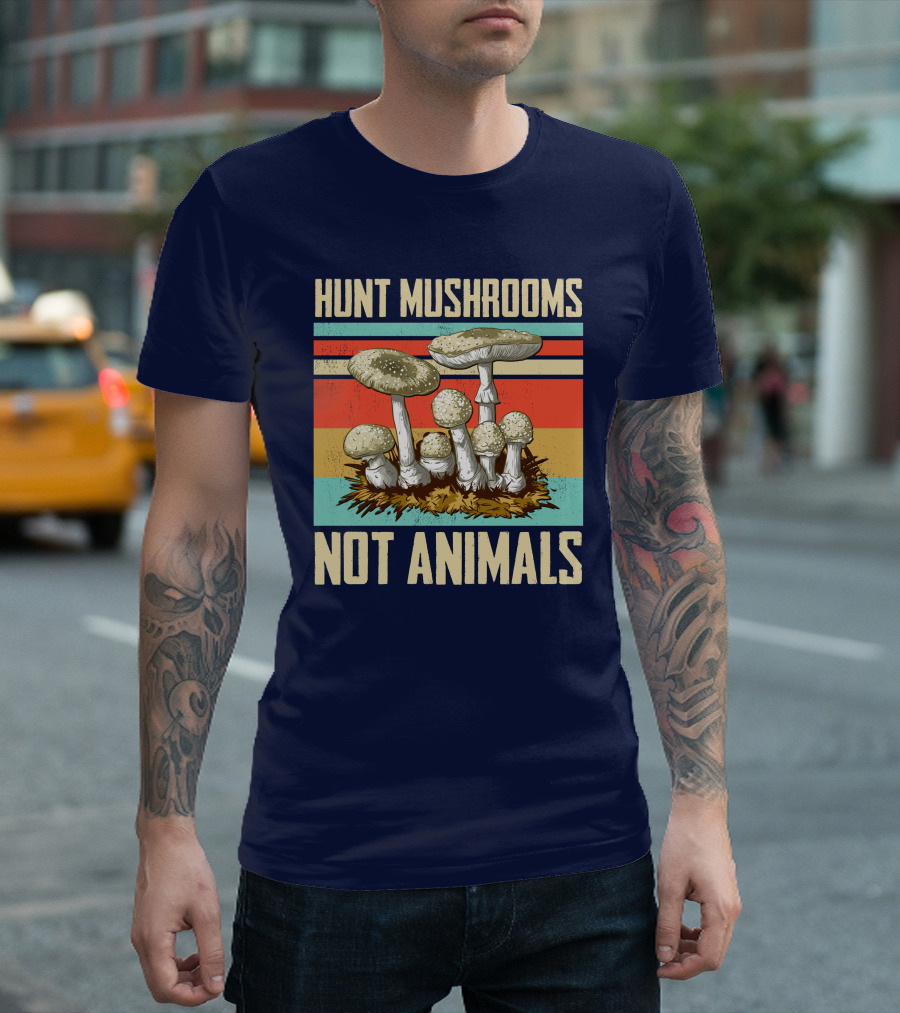 Hunt Mushrooms Not Animals Vintage T-Shirt