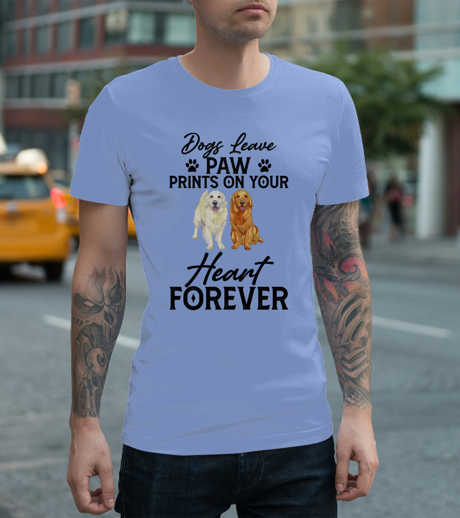 Dogs Leave Paw Prints on Your Heart Forever Golden Retriever Classic T-Shirt