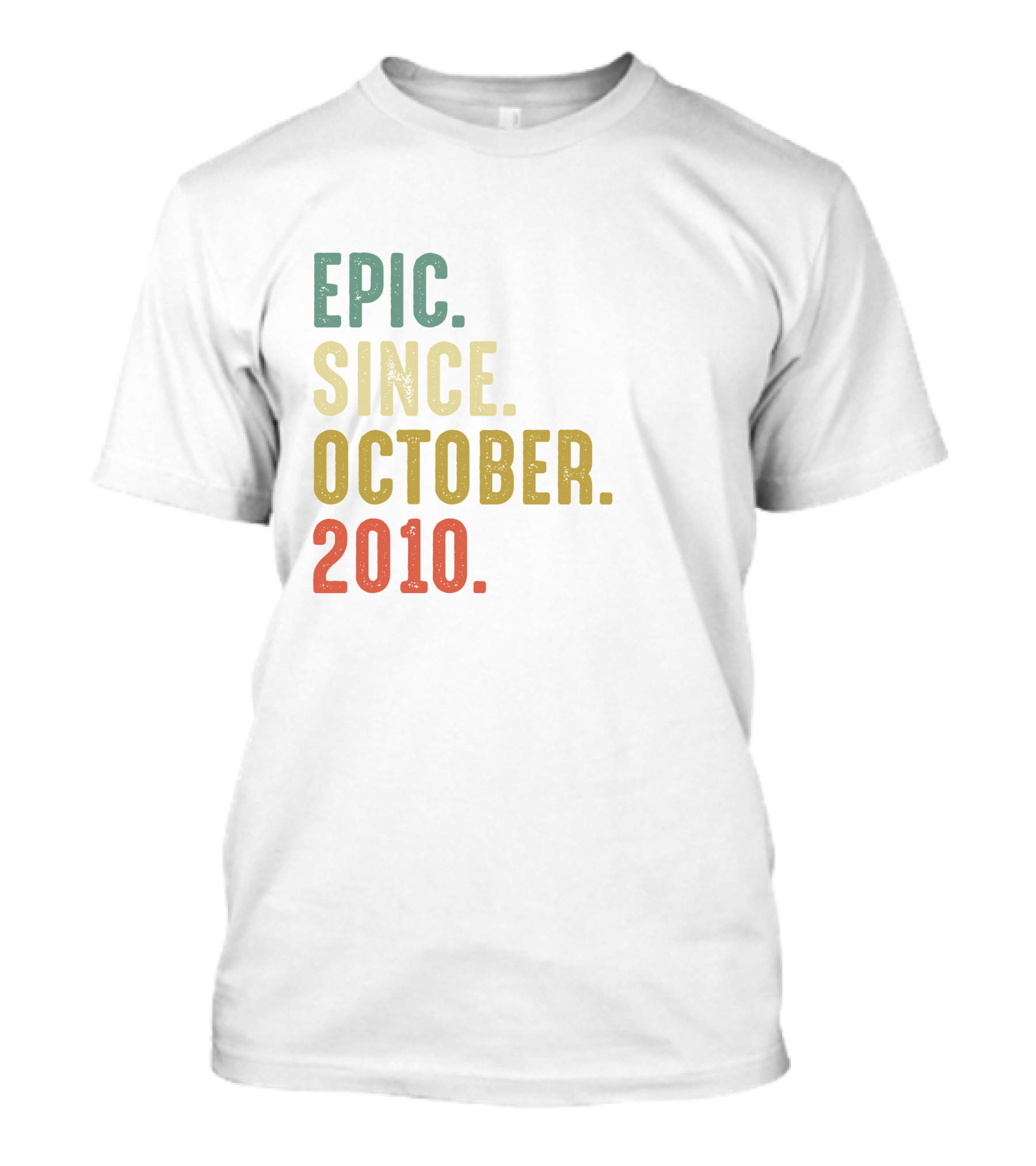 Epic Legend Since October 2010 Retro Vintage 21st Birthday T-Shirt