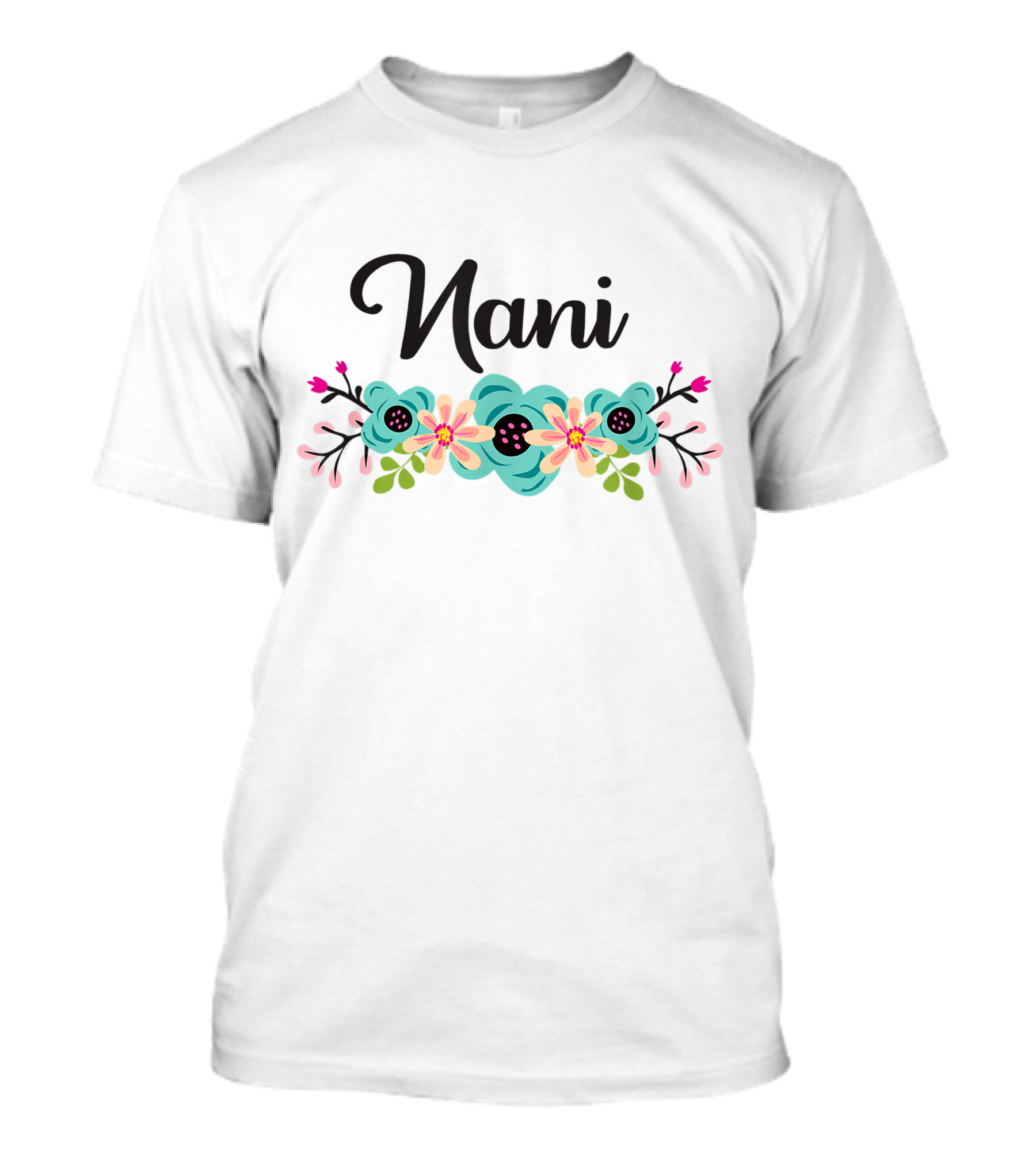 Nani Floral Grandkids Personalized Name T-Shirt