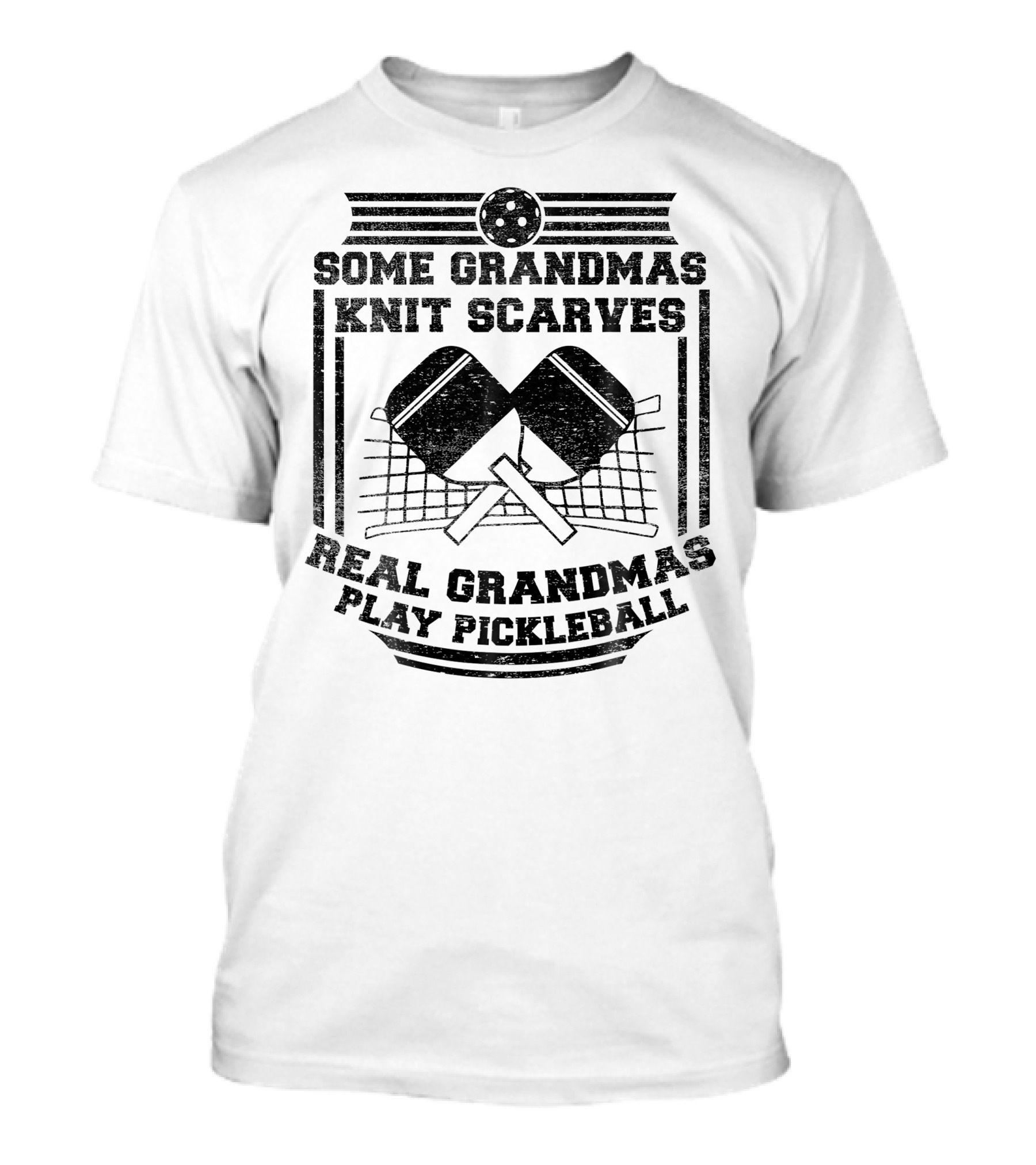 Some Grandmas Knit Scarves Real Grandmas Play Pickleball T-Shirt