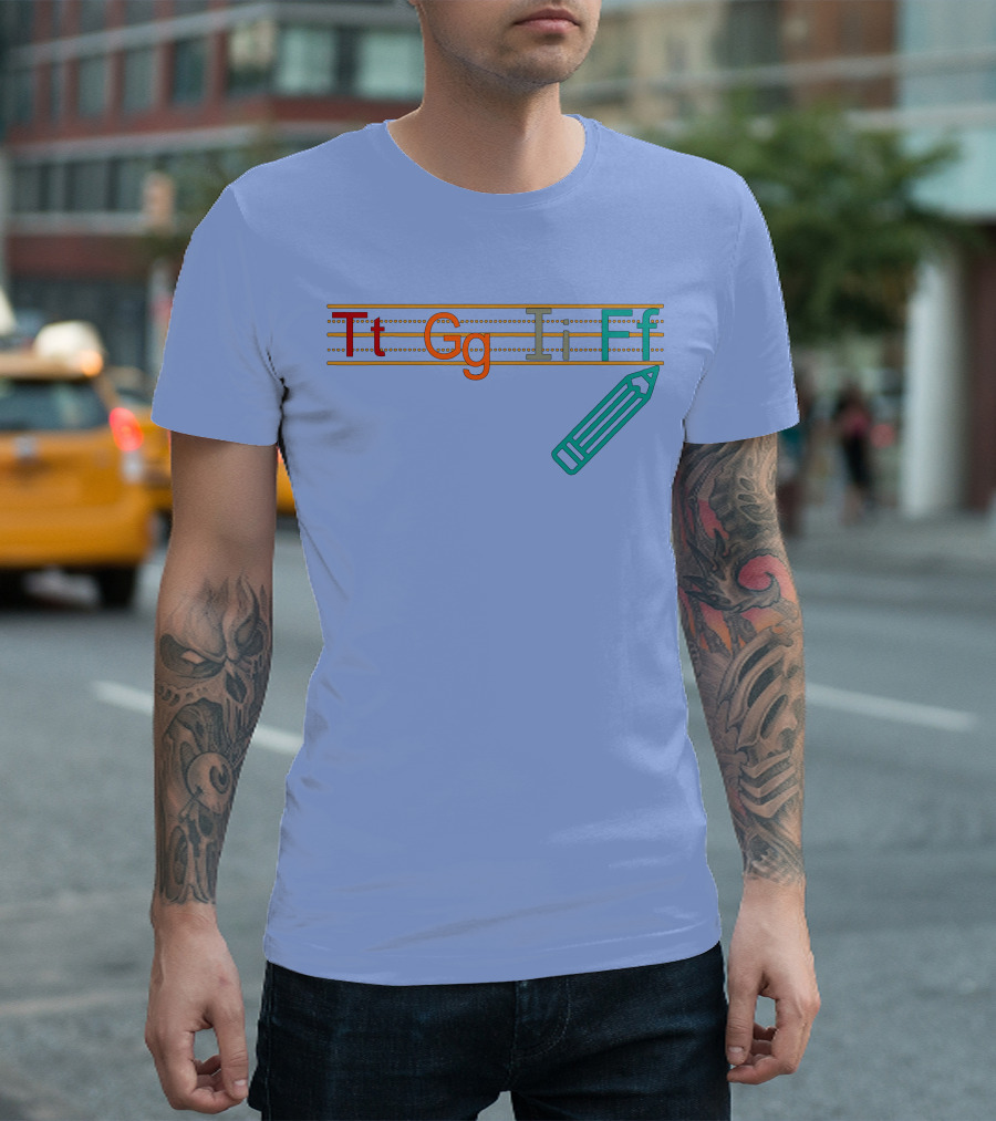 Azeala Vintage Tt Gg Ii Ff TGIF Funny Teachers Students Pencil T-Shirt