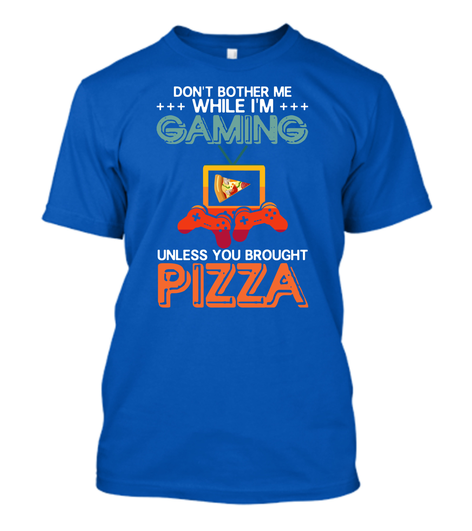 Don't Bother Me While I'm Gaming With Pizza And Controller Icons T-Shirt