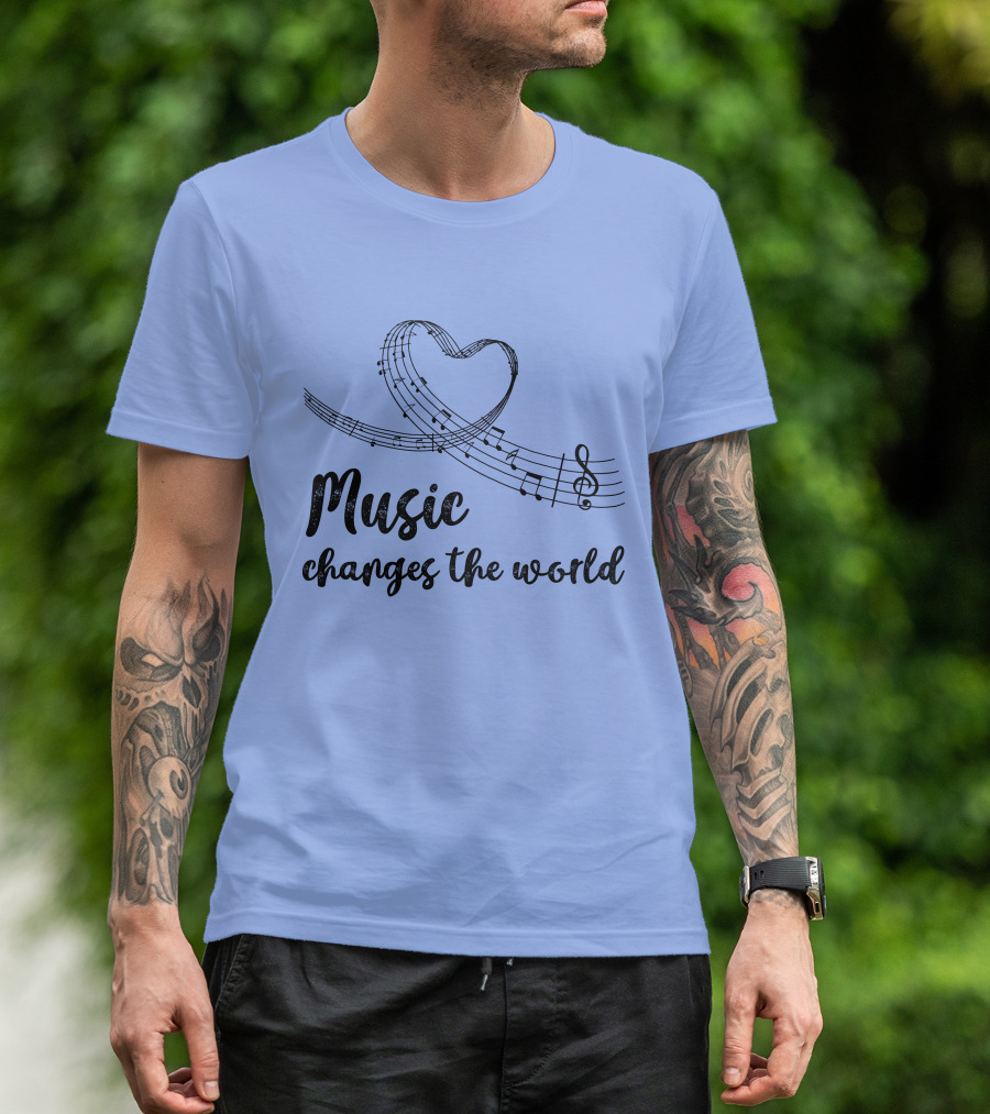 Music Changes The World Heart Notes Melody T-Shirt