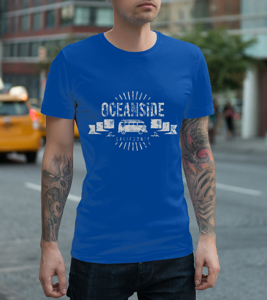 Oceanside California Surf Vintage Van Retro T-Shirt