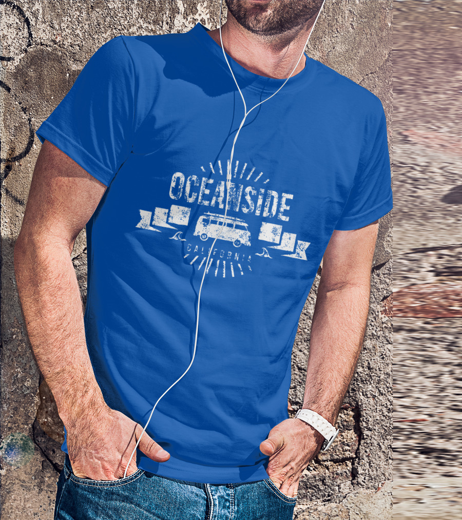 Oceanside California Surf Vintage Van Retro T-Shirt