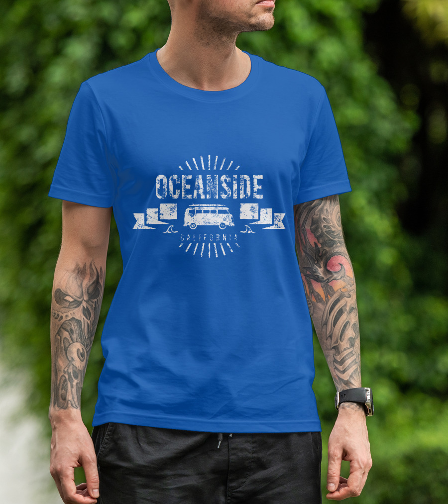 Oceanside California Surf Vintage Van Retro T-Shirt