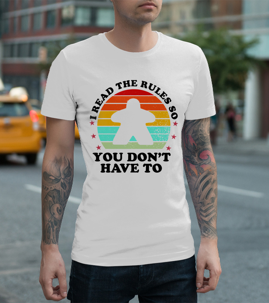 I Read The Rules So You Don't Have To Boardgame Meeple Retro Funny Board Game Player T-Shirt