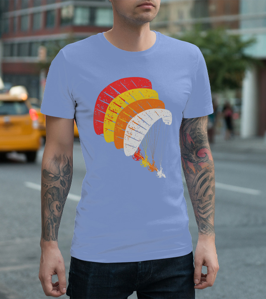 Vintage Powered Paragliding Paramotor Paraglider Retro Canopy T-Shirt