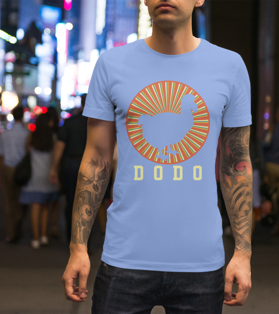 Navy Dodo Bird Retro Sunburst T-Shirt