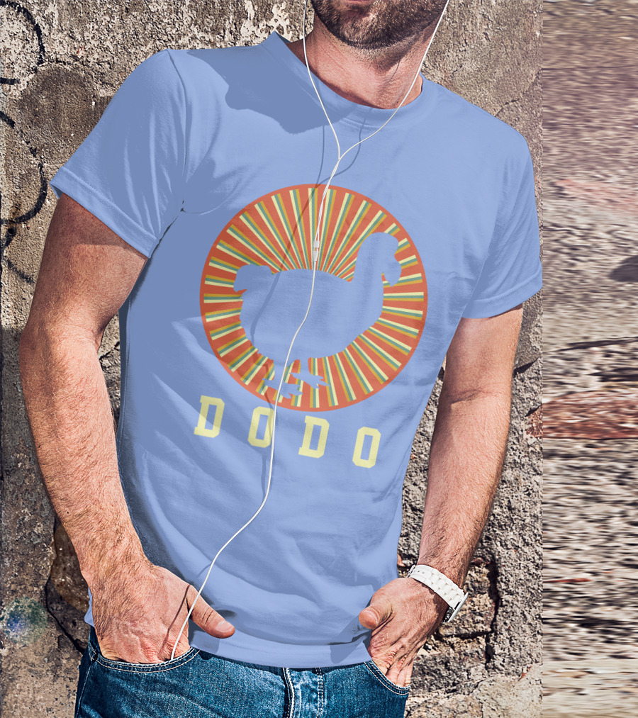 Navy Dodo Bird Retro Sunburst T-Shirt