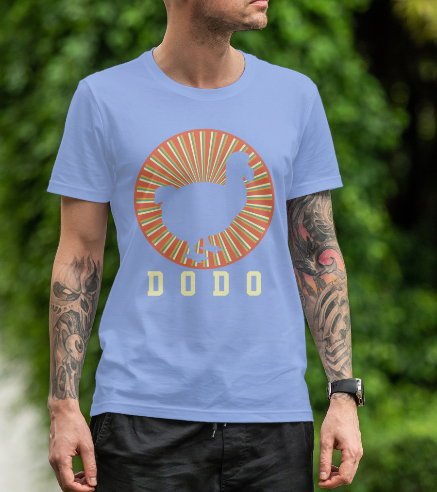 Navy Dodo Bird Retro Sunburst T-Shirt