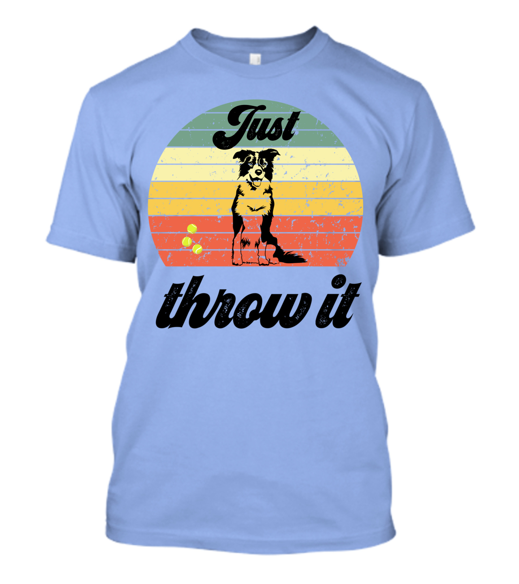 Just Throw It Border Collie Retro Vintage T-Shirt