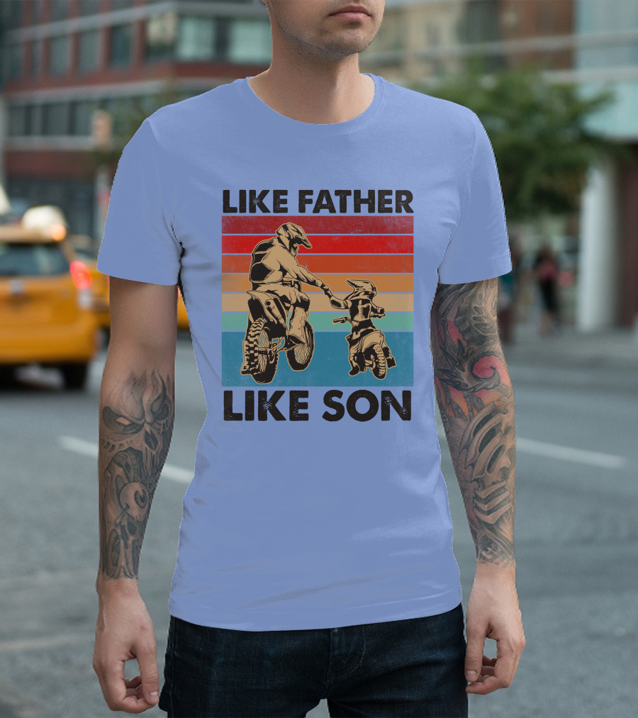 Like Father Like Son Retro Motocross Adventure T-Shirt