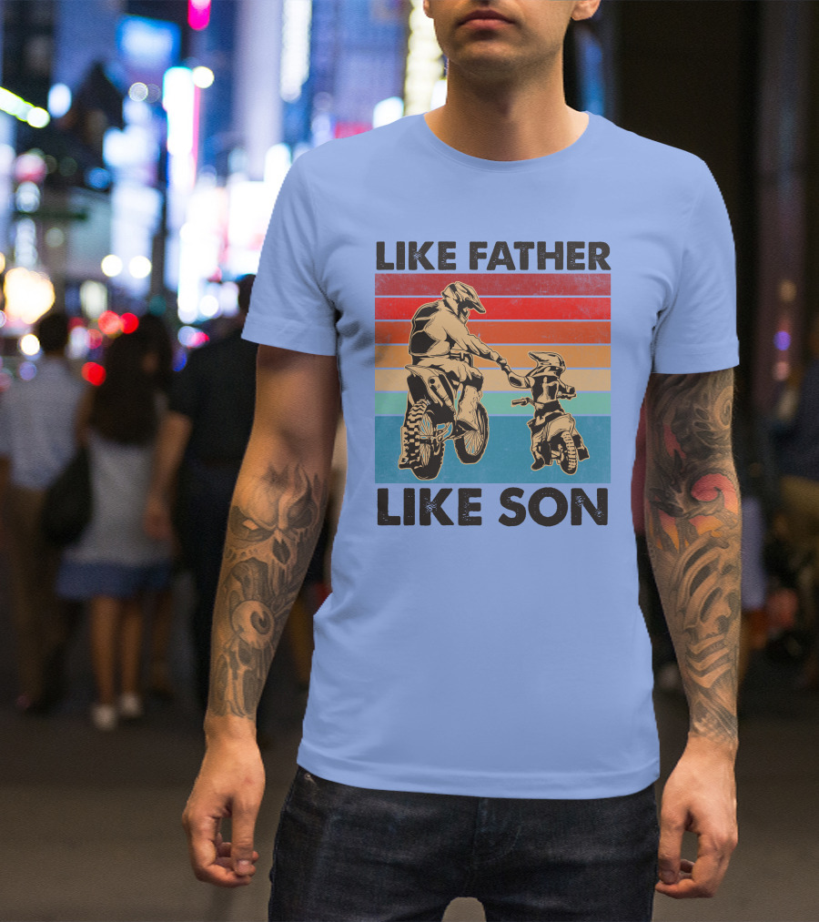 Like Father Like Son Retro Motocross Adventure T-Shirt