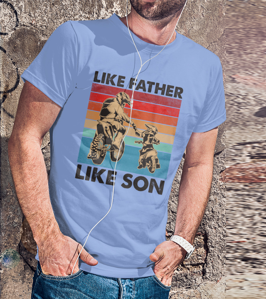 Like Father Like Son Retro Motocross Adventure T-Shirt