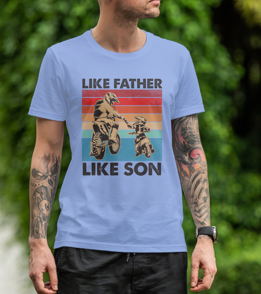 Like Father Like Son Retro Motocross Adventure T-Shirt