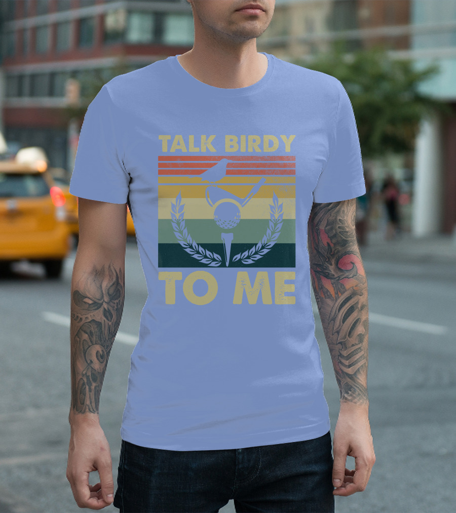 Talk Birdy to Me Vintage Golf Bird Laurel Wreath T-Shirt