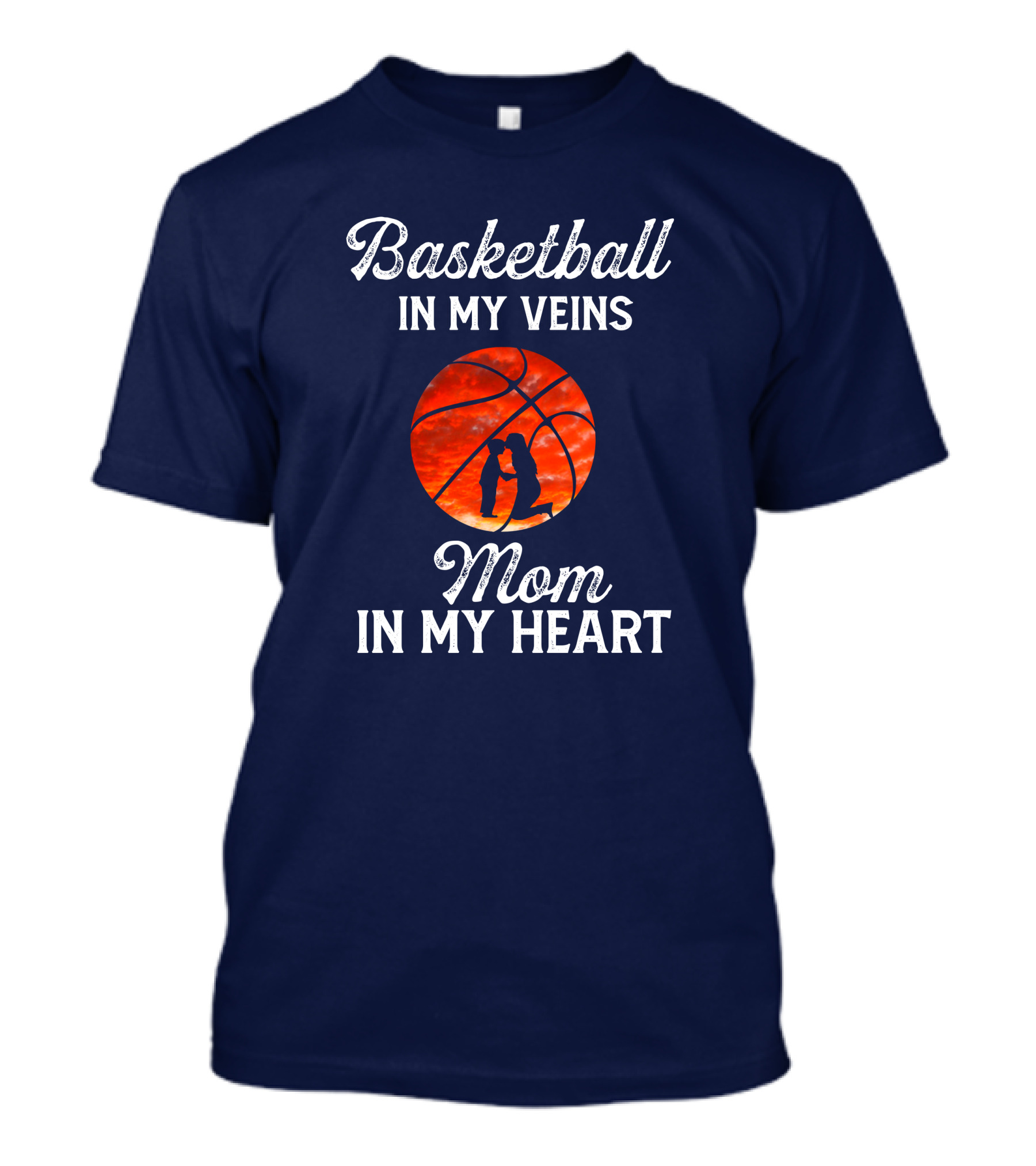 Basketball In My Veins Mom In My Heart Orange T-Shirt