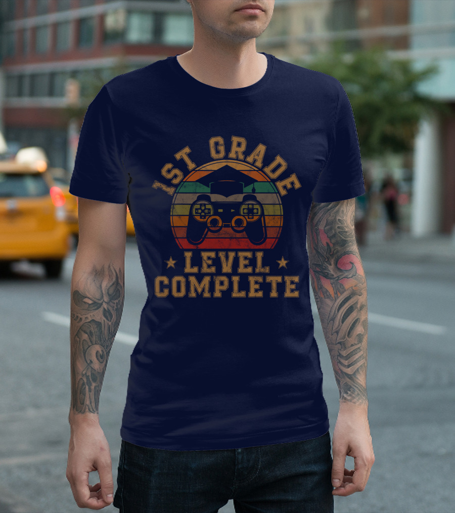 1st Grade Level Complete Video Gamer Graduation Achievement T-Shirt