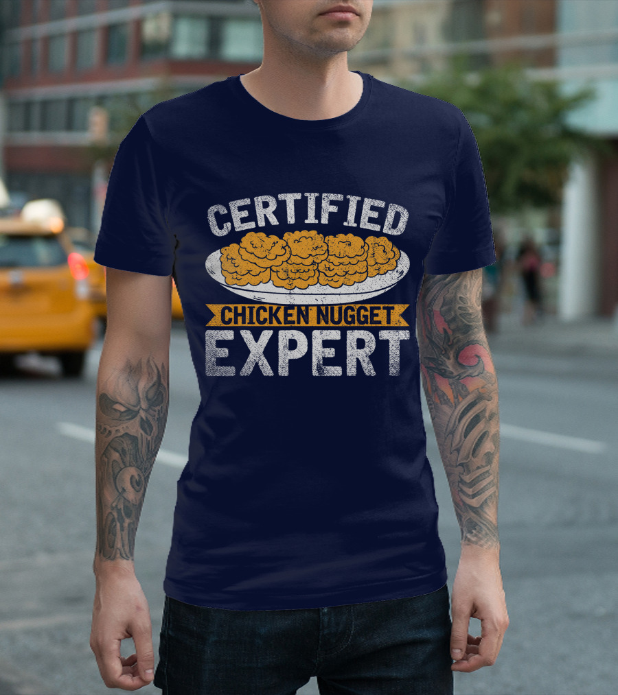 Certified Chicken Nugget Expert Funny Chicken Nugget Plate T-Shirt